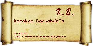 Karakas Barnabás névjegykártya