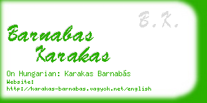 barnabas karakas business card