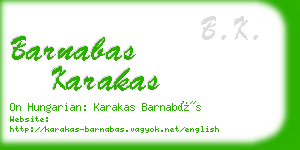 barnabas karakas business card